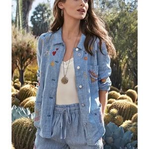 Johnny Was Workshop Odine Linen Long Sleeve Jacket